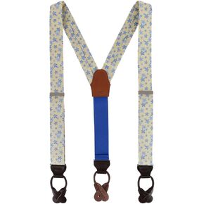 Trafalgar Men's Weldon Floral Silk Button End Braces (Suspenders)