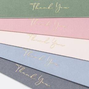 Crisky Shade of Neutral Thank You Cards (25 Pack) with Craft Envelopes & Stickers Greeting Cards Bulk for Birthday, Baby Shower,Bridal Shower, Wedding, Graduation