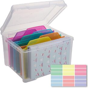 WRVCSS Greeting Card Organizer with 6 Coloful Removable Dividers for Holiday Birthday Get Well Cards Photos, Crafts, Scrapbooking, Paper, Stickers and More(mix color)