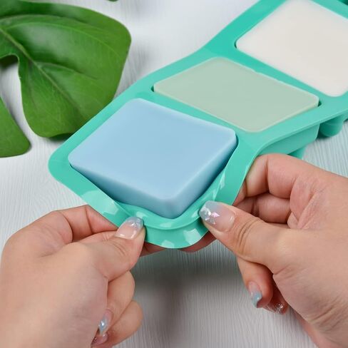 3 Pcs 4 Cavities, Massage Bar Soap Molds Silicone, Blue 3D Hair Comb Ice Mold for Scalp Massager, Unique Hair Brush Silicone Soap Molds for DIY Hair Masks Salon Spa at Home (Blue+2 Pink) (Rectangle) in Kuwait