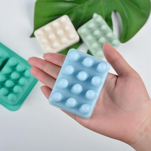 3 Pcs 4 Cavities, Massage Bar Soap Molds Silicone, Blue 3D Hair Comb Ice Mold for Scalp Massager, Unique Hair Brush Silicone Soap Molds for DIY Hair Masks Salon Spa at Home (Blue+2 Pink) (Rectangle) in Kuwait