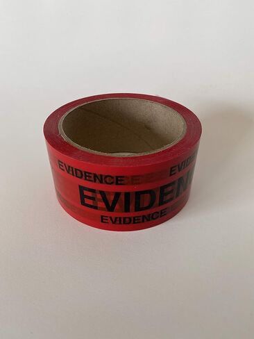 شريط أدلة احترافي، الشرطة، ختم واضح للتلاعب، أحمر، لفة واحدة، 2 بوصة × 165 قدم، عالي التحمل (الأفضل للعناصر الكبيرة من الأدلة) in Kuwait