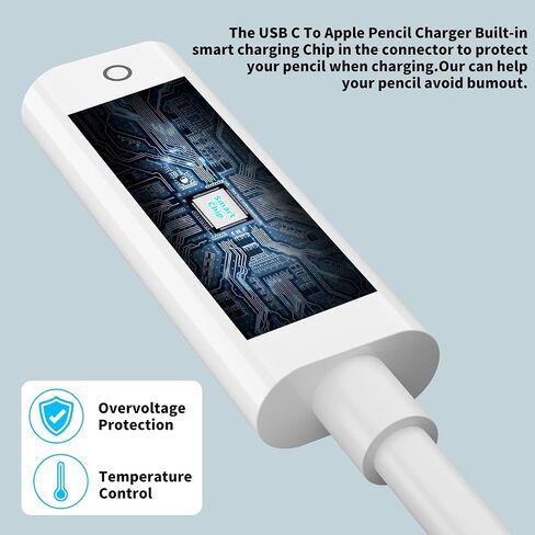 جيلانري لأبل USB-C إلى قلم رصاص الجيل الأول كابل شحن محول 3.3 قدم، شاحن USB من النوع C ذكر إلى أنثى محول لايتنينج زوج بلوتوث سلك موصل iPencil لقلم Apple Pencil 1st iPad 10th in Saudi Arabia