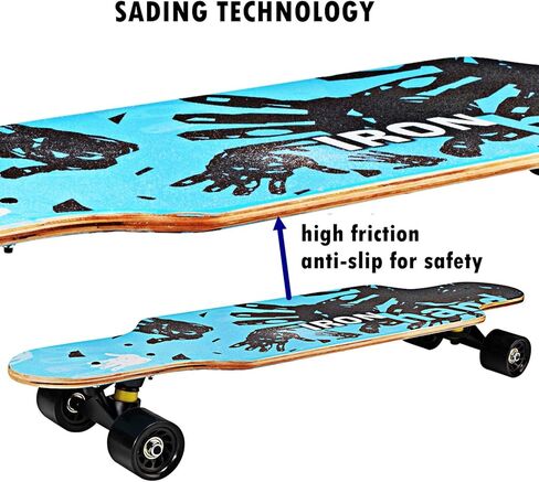 31 Inch Longboard Skateboard Complete Carving Cruiser longboards for Beginner T-Tool Included in Kuwait