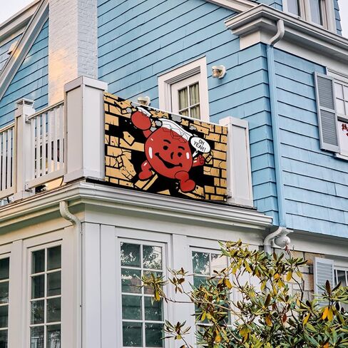 أعلام مضحكة لغرفة علم Kool Aid Man مقاس 3x5 أقدام راية رائعة منسوجة للرجال على شكل كهف ديكور جداري مع حلقات نحاسية لغرفة النوم الجامعية (009) in Kuwait