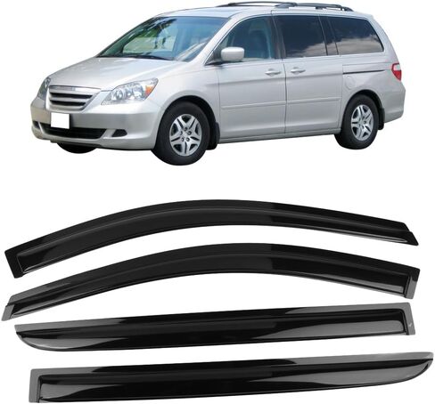 Window Visors Compatible with 2005-2010 Honda Odyssey, Full Set Smoked JDM Stick On by IKON MOTORSPORTS, 2006 in Saudi Arabia