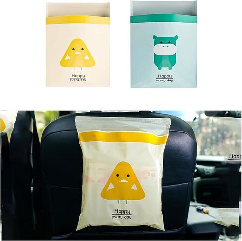 Augeny 30PCS Easy Stick-On Disposable Car Trash Bags, Self -Adhesive Waterproof Car Garbage Bags, Portable Leak Proof Vomit Bags Suitable for Car, Bedroom, Office, Kitchen (Cyan) in Saudi Arabia