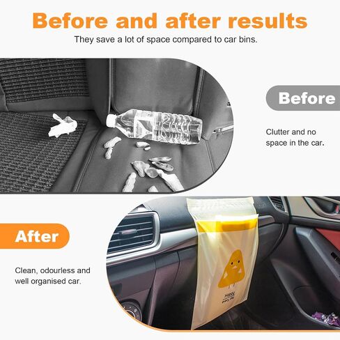 Augeny 30PCS Easy Stick-On Disposable Car Trash Bags, Self -Adhesive Waterproof Car Garbage Bags, Portable Leak Proof Vomit Bags Suitable for Car, Bedroom, Office, Kitchen (Cyan) in Saudi Arabia