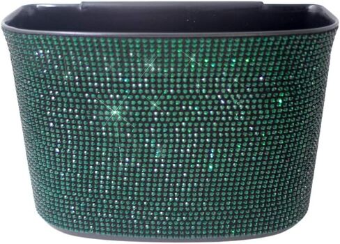 idain Bling Crystal Car Trash Can Auto Hanging Car Trash Can Sparkling Storage Holder Litter Container for Vehicle Office Home (White Rhinestone) in Saudi Arabia