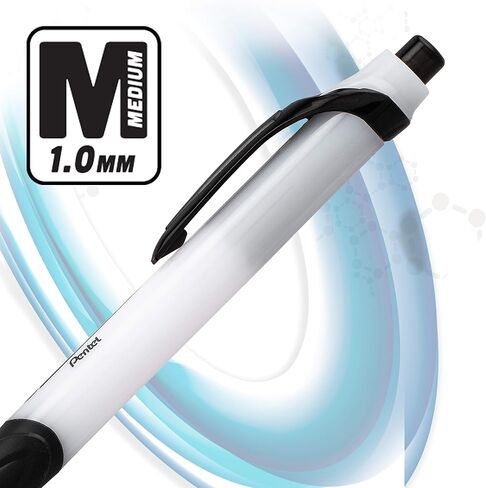 Pentel GlideWrite Ballpoint Pen with TechniFlo Ink, (1.0mm) Medium Line, Assorted Ink, Pack of 6 (BX910BP6M1) in Saudi Arabia