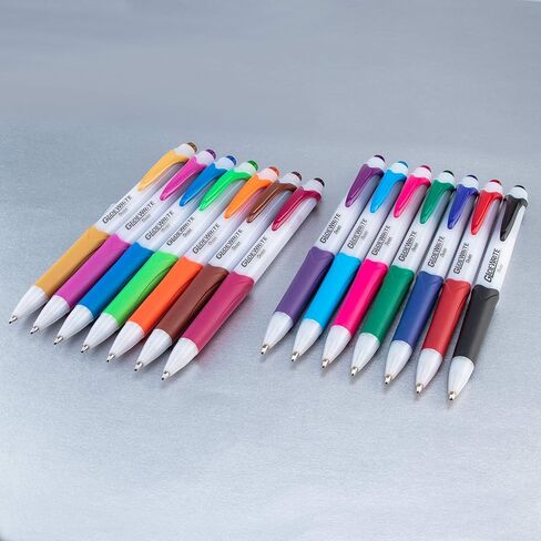 Pentel GlideWrite Ballpoint Pen with TechniFlo Ink, (1.0mm) Medium Line, Assorted Ink, Pack of 6 (BX910BP6M1) in Saudi Arabia