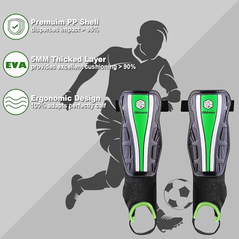Obbsen Soccer Ankle Shin Guards for Kids Youth Adults, Protective Shin Pads with Ankle Sleeves | Boys and Girls in Saudi Arabia