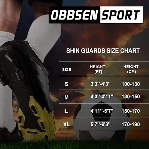 واقيات الساق للكاحل من Obbsen للأطفال والشباب والبالغين، وسادات واقية للساق بأكمام الكاحل | الأولاد والبنات in Kuwait