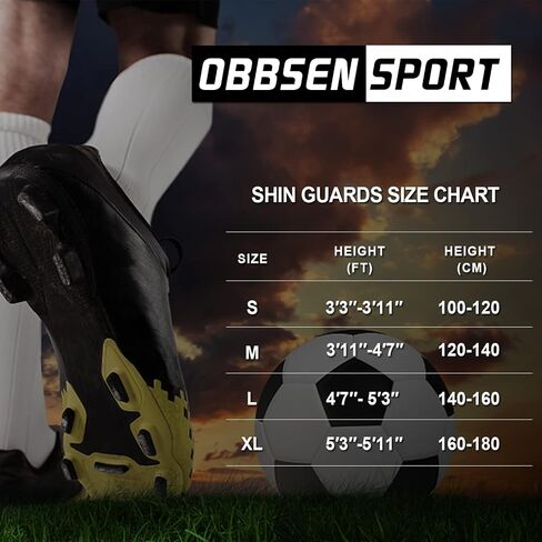 Obbsen Soccer Ankle Shin Guards for Kids Youth Adults, Protective Shin Pads with Ankle Sleeves | Boys and Girls in Saudi Arabia