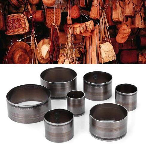 7Pcs Leather Craft Cutting Tool Hole Hollow Circular Puncher Punch Die for Leather Treatment, 20/25/30/35/40/45/50mm in Saudi Arabia