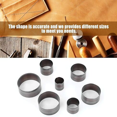 7Pcs Leather Craft Cutting Tool Hole Hollow Circular Puncher Punch Die for Leather Treatment, 20/25/30/35/40/45/50mm in Saudi Arabia