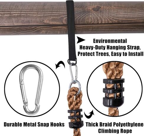 مجموعة مقعد أرجوحة شجرة بحبل تسلق للأطفال بطول 6.5 قدم من Sunnyglade مع منصات وقرص مقعد أرجوحة خارجي بما في ذلك حزام التعليق وحلقة تسلق القفل in Kuwait