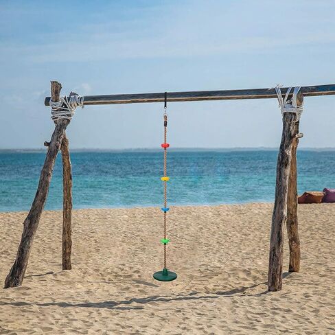 مجموعة مقعد أرجوحة شجرة بحبل تسلق للأطفال بطول 6.5 قدم من Sunnyglade مع منصات وقرص مقعد أرجوحة خارجي بما في ذلك حزام التعليق وحلقة تسلق القفل in Kuwait