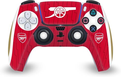 تصميمات حافظة الرأس مرخصة رسميًا من Arsenal FC Home 2023/24 Crest Kit من الفينيل، ملصق للوحة حماية للألعاب متوافق مع وحدة تحكم Sony Playstation 5 PS5 Disc Edition ووحدة تحكم DualSense in Kuwait