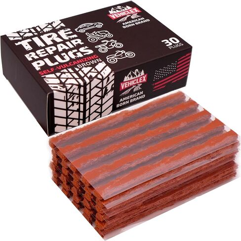 Vehiclex Black Tire Repair Plugs 30pcs - Tire Plugs Heavy Duty Refill Kit for Emergency Repairs in Saudi Arabia