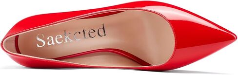 Saekcted حذاء نسائي بكعب عالٍ وكعب ستيليتو بمقدمة مدببة حذاء سهل الارتداء في مكتب الزفاف بكعب 3.9 بوصة in Kuwait