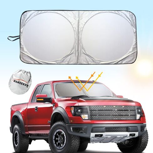 Windshield Sun Shade,Durable 240T Sun Shield Blocks UV Rays Sun Visor ,Reflective Sunshades Car Front Window Sunshade , Foldable Car Windshield Sun Shade Window Cover Shade(XL(70 x 35 inches)) in Saudi Arabia
