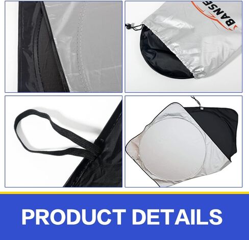 Windshield Sun Shade,Durable 240T Sun Shield Blocks UV Rays Sun Visor ,Reflective Sunshades Car Front Window Sunshade , Foldable Car Windshield Sun Shade Window Cover Shade(XL(70 x 35 inches)) in Saudi Arabia