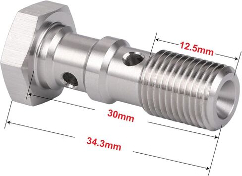 3AN 3/8 x 24 UNF Stainless Steel Double Banjo Bolt Brake Fitting Adapter 31mm Long with Copper Washers in Saudi Arabia