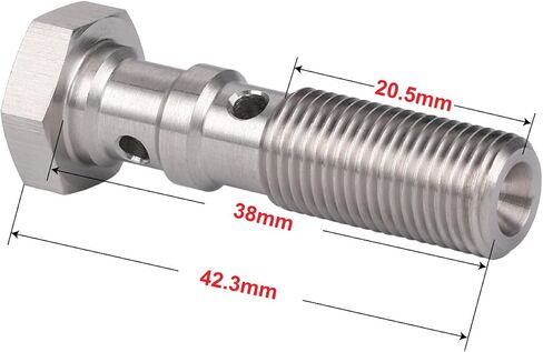 3AN 3/8 x 24 UNF Stainless Steel Double Banjo Bolt Brake Fitting Adapter 31mm Long with Copper Washers in Saudi Arabia