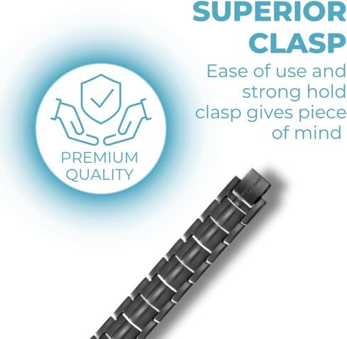 Willis Judd Mens Titanium Magnetic Bracelet Magnetic Bracelets for Men Adjustable Bracelet Length with Sizing Tool (Black) in Saudi Arabia
