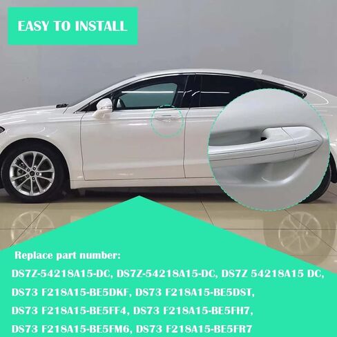 NPSNGSJY DS7Z-54218A15-DC الأمامي الخارجي مقبض باب السائق قفل غطاء غطاء الحافة متوافق مع Fusion 2013-2020 Edge 2015-2021 الجانب الأيسر ثقب المفتاح تقليم استبدال الأبيض in Kuwait