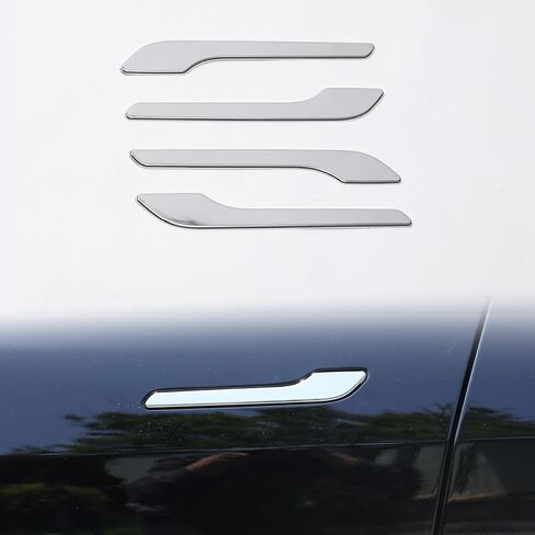 واقي مقبض الباب من الكروم لـ 2017-2024 Tesla Model 3 غطاء مقبض الباب متوافق مع 2019-2023 Tesla Model Y مقبض الباب Warp (4 قطع) in Kuwait