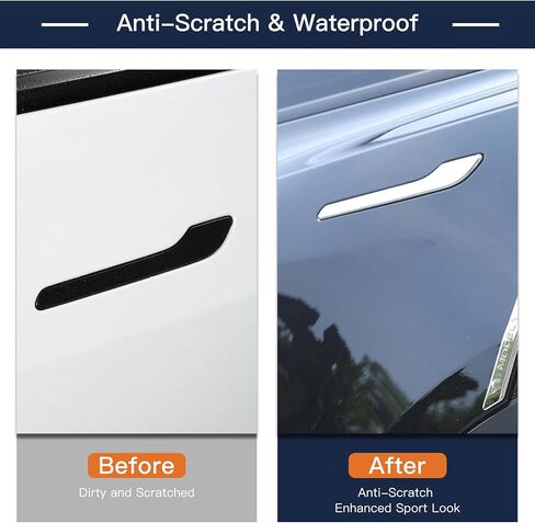 واقي مقبض الباب من الكروم لـ 2017-2024 Tesla Model 3 غطاء مقبض الباب متوافق مع 2019-2023 Tesla Model Y مقبض الباب Warp (4 قطع) in Kuwait