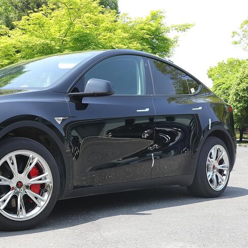 واقي مقبض الباب من الكروم لـ 2017-2024 Tesla Model 3 غطاء مقبض الباب متوافق مع 2019-2023 Tesla Model Y مقبض الباب Warp (4 قطع) in Kuwait