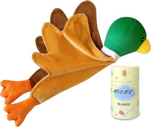 MOVEPAI Duck Lovey Security Blanket for Baby Boy and Girl, 16" Soft Snuggle Lovie Stuffed Animal Gifts for Birthday Baby Shower in Saudi Arabia