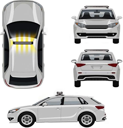 38" Amber Yellow Rooftop Beacon Warning Emergency Flashing Snow Plow Light Bar Double Side Strobe Light Traffic Advisor with Magnetic Base for Tow Work Truck Pickup (Amber/Amber) in Kuwait