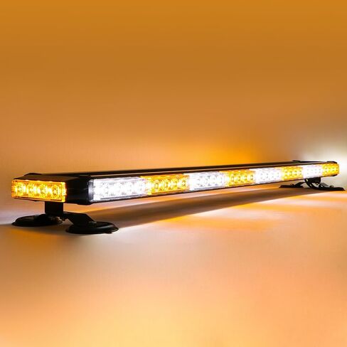 38" Amber Yellow Rooftop Beacon Warning Emergency Flashing Snow Plow Light Bar Double Side Strobe Light Traffic Advisor with Magnetic Base for Tow Work Truck Pickup (Amber/Amber) in Kuwait