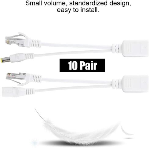 10 زوج من كاميرا IP POE RJ45 كابل الطاقة عبر محول إيثرنت حاقن الفاصل 12 فولت in Saudi Arabia