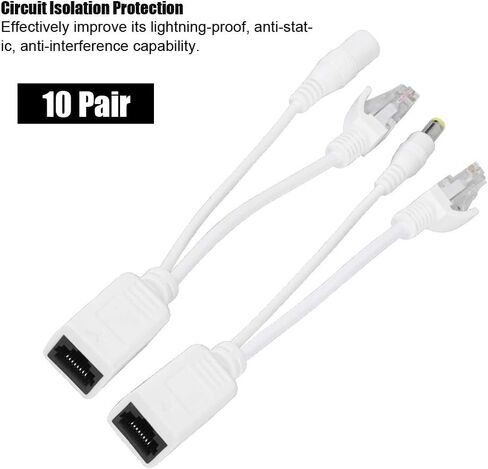 10 زوج من كاميرا IP POE RJ45 كابل الطاقة عبر محول إيثرنت حاقن الفاصل 12 فولت in Saudi Arabia
