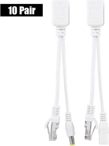 10 زوج من كاميرا IP POE RJ45 كابل الطاقة عبر محول إيثرنت حاقن الفاصل 12 فولت in Saudi Arabia