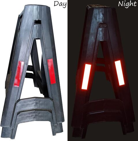 SmartSign 1.2 x 6 inch Red Reflective Strips - Pack of 4, Premium 3M Diamond Grade Reflective Stickers for Night Safety/Backpacks/Bicycles/Vehicles, Hi-Tack Adhesive in Saudi Arabia