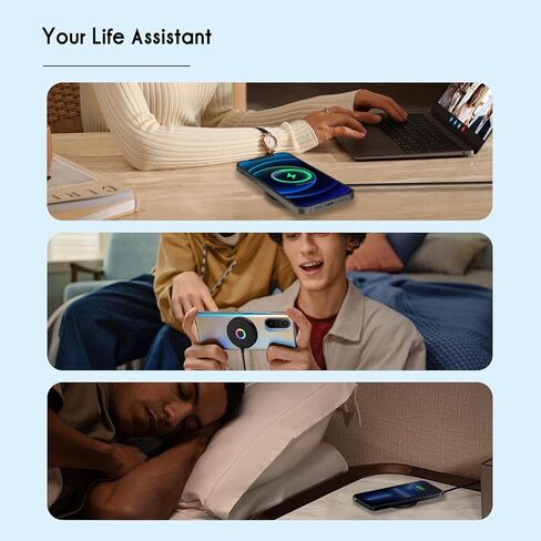 شاحن لاسلكي مغناطيسي Mag-Safe، شاحن سريع 15 وات RGB Lights لوحة شحن لاسلكية، وسادة شحن لاسلكية مغناطيسية قوية Mag-Safe مع كابل USB-C لسلسلة iPhone 15/14/13/12 - أسود in Kuwait