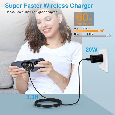 حامل شاحن لاسلكي Google Pixel 8a بقدرة 15 وات لهاتف Pixel 8 Pro 7a 7 Pro وSamsung Galaxy S24 Ultra S24+ S23 FE S22 S21 S20، لوحة شحن لاسلكية مغناطيسية MagSafe لهاتف iPhone 15/14/13/12 Pro Max/Pro/Plus/SE in Kuwait