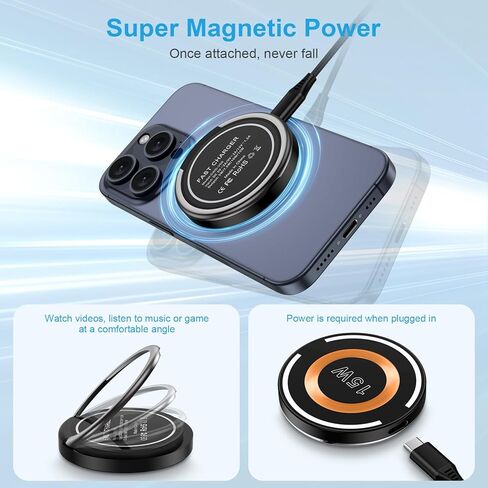 حامل شاحن لاسلكي Google Pixel 8a بقدرة 15 وات لهاتف Pixel 8 Pro 7a 7 Pro وSamsung Galaxy S24 Ultra S24+ S23 FE S22 S21 S20، لوحة شحن لاسلكية مغناطيسية MagSafe لهاتف iPhone 15/14/13/12 Pro Max/Pro/Plus/SE in Kuwait