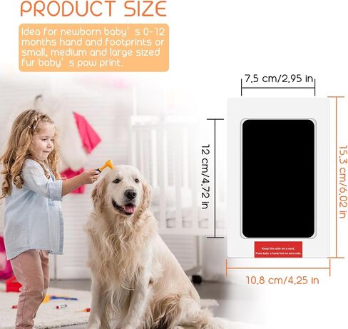 Dog Paw Print Kit - Dog Paw Print Wood Ornament Kit Large Ink Pad for Dog Paw Prints Impression Kit Paw Print Stamp Pad for Dog Nose Print Kit Keepsake Clean Touch Ink Pads Footprint Handprint Kit in Saudi Arabia
