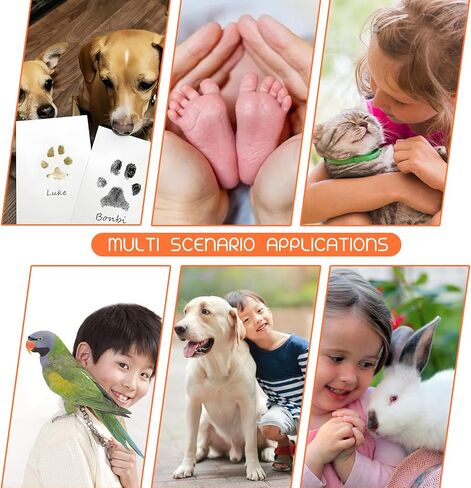 مجموعة طباعة مخالب الكلب - طقم حلية خشبية مطبوعة بمخالب الكلب، وسادة حبر كبيرة لطبعات مخالب الكلب، مجموعة انطباعية مطبوعة بمخالب الكلب لمجموعة طباعة أنف الكلب، وسادات حبر تعمل باللمس النظيف، مجموعة بصمة اليد in Kuwait