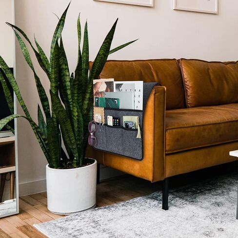 Anti-Slip Armrest Caddy Remote Control Organizer for Armrest Organizer Couch Recliner Arm Chair Organizer Storage,Armchair Sofa Holder with 4 Pockets for Glasses,Ipad,Smart Phone,Magazines (Beige) in Kuwait