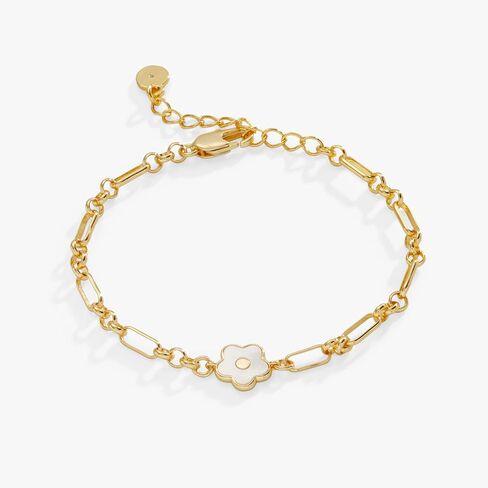 Alex and Ani AA742423SG,سوار سلسلة ديزي MOP، ذهبي لامع، أبيض، أساور in Saudi Arabia
