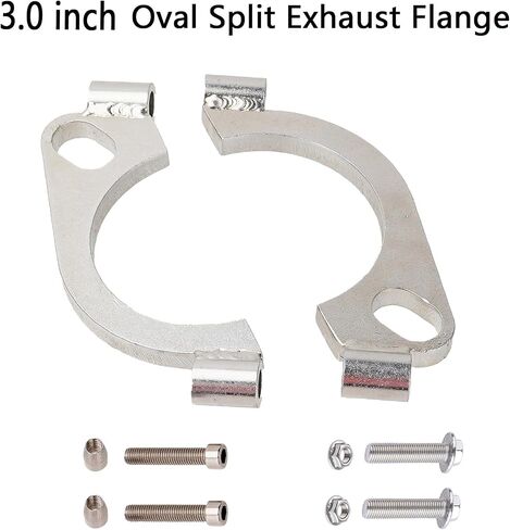 Split Flange,2.0 inch Exhaust Flange Oval Split Repair Flange Universal Carbon Steel Exhaust Flange Replacement Accessory in Kuwait