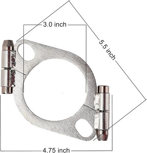 Split Flange,2.0 inch Exhaust Flange Oval Split Repair Flange Universal Carbon Steel Exhaust Flange Replacement Accessory in Kuwait